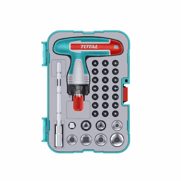 Total Screwdriver Bit Set with T-Handle Wrench TACSD30316 (Set of 31pcs)