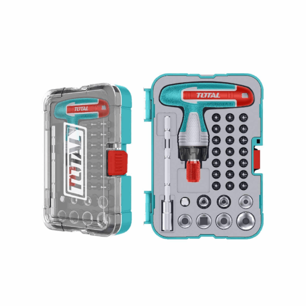 Total Screwdriver Bit Set with T-Handle Wrench TACSD30316 (Set of 31pcs)