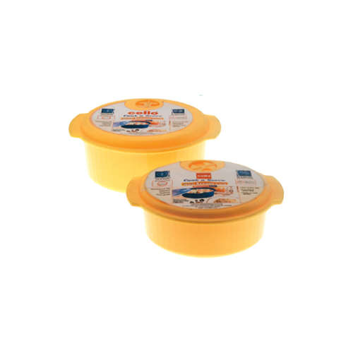 Cello Plastic Container Cook & Serve With Steam Lock 230 x 90mm 2pc Set (Set of 3)