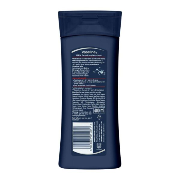 Vaseline Men Body Lotion Extra Strength 200ml 3in1 Lotion for Dry Skin Provides Healing Moisture for Healthy-Looking Resilient Skin 69735263 (Set of 3)