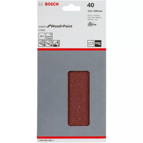Bosch Sanding Sheets for Orbital Sanders 115 x 230 mm 2608605584