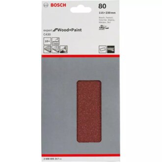 Bosch Sanding Sheets for Orbital Sanders 115 x 230 mm (Pack of 10Pcs) 2608605317