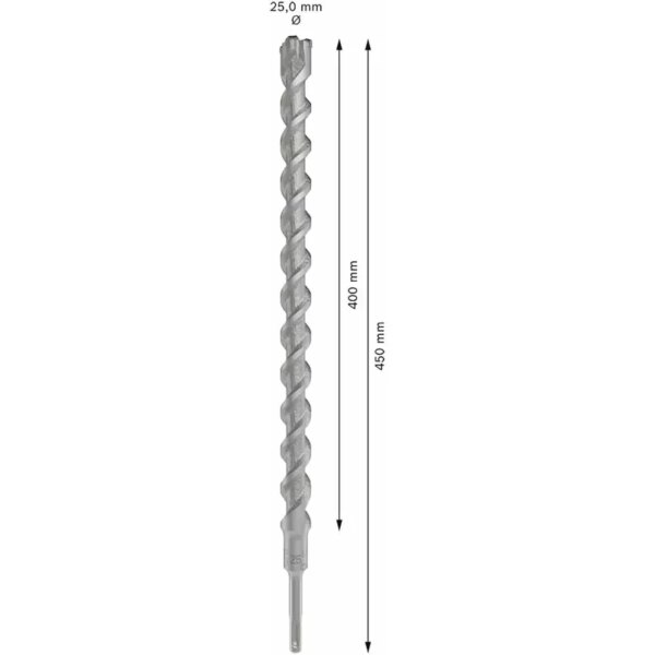 Bosch 5X SDS Plus Masonry Drill 25 mm 450 mm, Grey 3PCS 2608836650