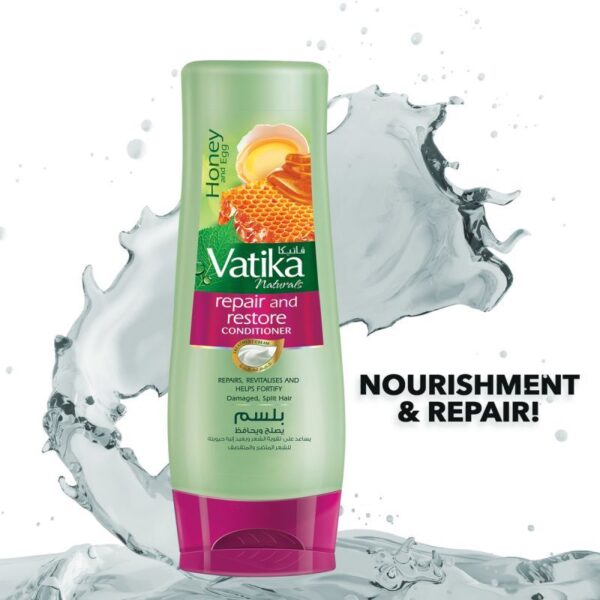 Vatika Conditioner Repair & Restore, Enriched with Egg & Honey, Nourishes Hair Roots, for Damaged Hair & Split-ends, 400ml (Set of 3)