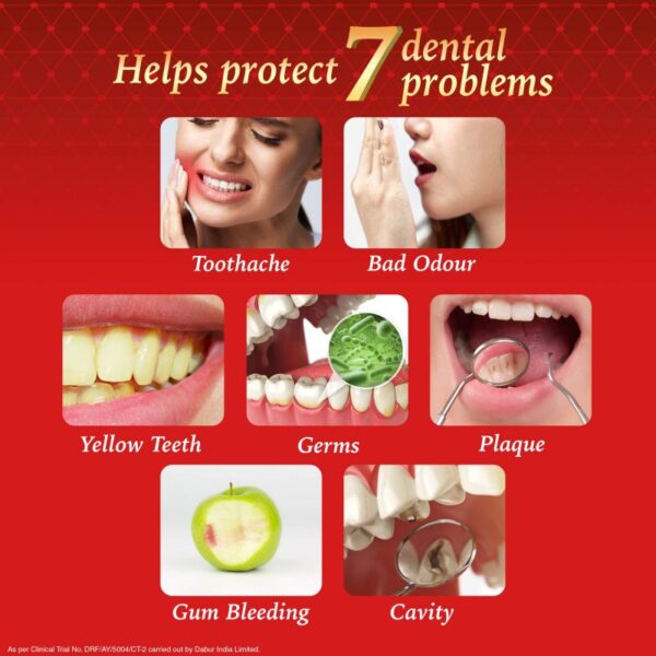 Dabur Toothpaste 200g with Brush Red (Set of 6) DRPB200