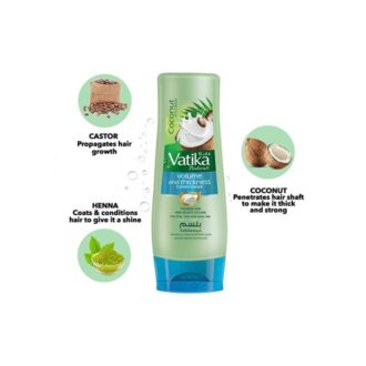 Vatika Conditioner Volume & Thickness, Natural Moisturizing Hair Conditioner for Women, with All Hair Types. Scalp Hydrating Moisturizer, 400ml Coconut (Set of 3)