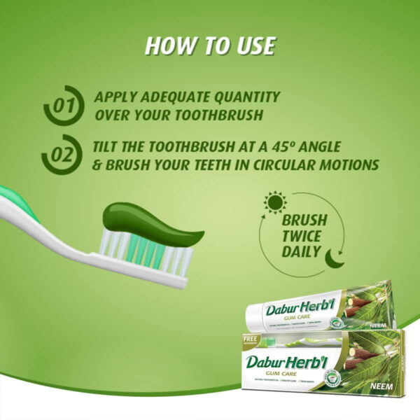 Dabur Herbal Toothpaste 150g No Brush Neem (Set of 6)