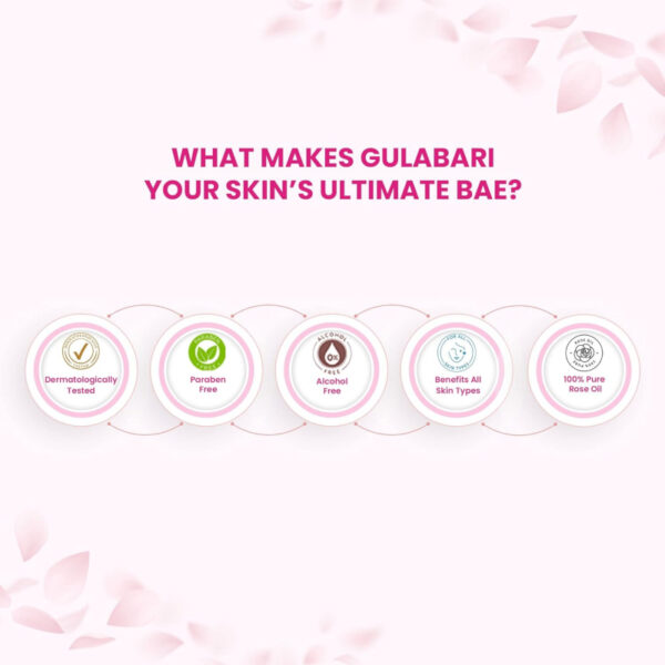 Dabur Gulabari Rose Water With No Paraben, Cleanses, Hydrates & Moisturises Skin, Balances & Restores Skin's pH Levels, For All Skin Types 250ml (Set of 6)