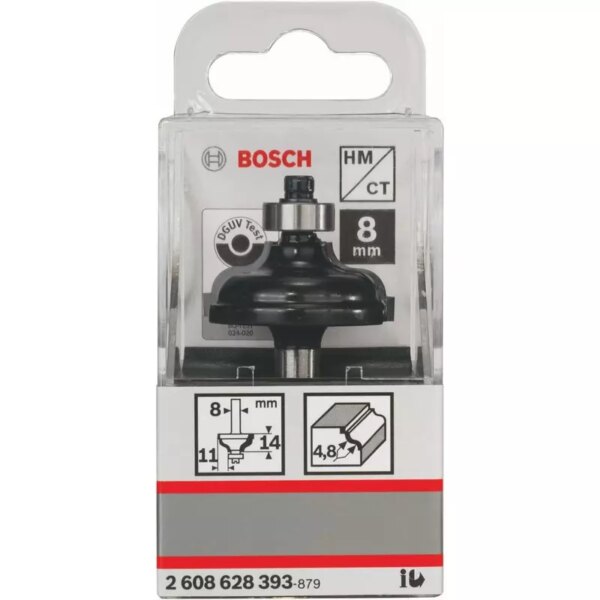 Bosch Edge Forming Bit 8mm, 4.8 x 11 x 14.3 x 57mm 2608628393