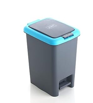Apex Push and Pedal Dustbin 10l Capacity Plastic Lightweight Unbreakable 450452