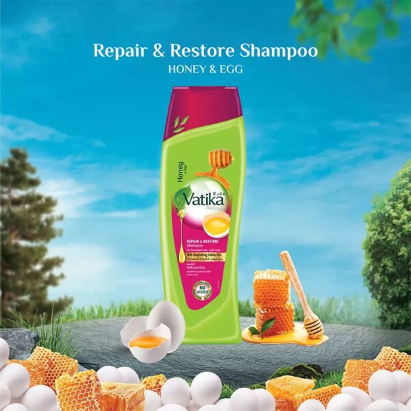 Vatika Shampoo Repair & Restore 400ml with Free Conditioner 200ml