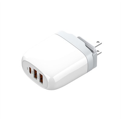 LDNIO Super Fast Charging 65W With 3 Port 1PD+2QC3.0, Replaceable Plug Charger With Type-C-Lightning Cable, A3511Q