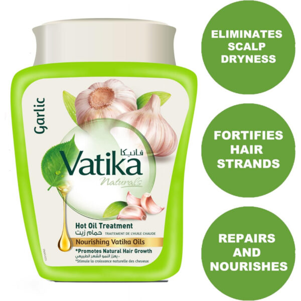 Dabur Vatika Naturals Hair Mask - Natural Solution for Deep Conditioning - Nourishing Hair Mask for Dry, Damaged Hair - Revitalize and Rejuvenate for Weak Breaking Hair - With Garlic Extracts 1KG Garlic (Set of 3)