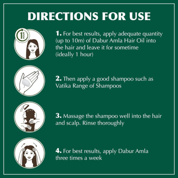 Dabur Amla Hair Oil for Healthy Hair and Moisturized Scalp, Indian Hair Oil for Men and Women 300ml (Set of 6)