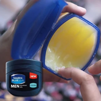 Vaseline Men Petroleum Jelly Cooling 45ml Cooling Sensation, Help to Lock in Moisture 68907679 (Pack of 3)
