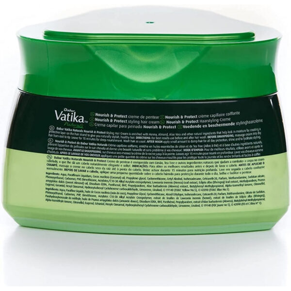 Vatika Hair Cream Nourishing & Protect, Henna, Almond, Aloe Vera & Nourishing Vatika Oils, Style & Texture 140ml (Set of 3)
