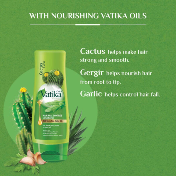 Vatika Conditioner Hair Fall Control, Natural Moisturizing Hair Conditioner for Women, All Hair Types, Scalp Hydrating Moisturizer, 200ml Wild Cactus (Set of 3)