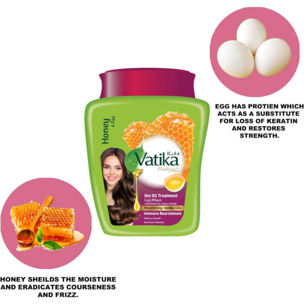 Vatika Hot Oil Treatment Hammam Zaith With Egg & Honey, Hot Oil Treatment For Intensive Nourishment 500gm Egg (Set of 3)
