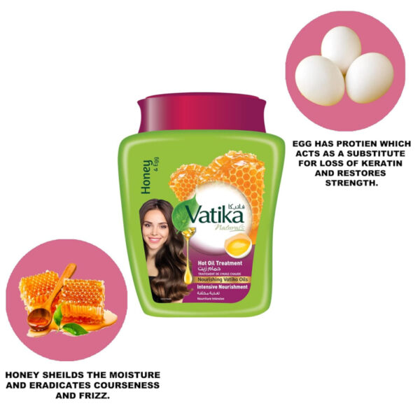 Vatika Hot Oil Treatment Nourishment, Deep Hydration, and Transformation for Dry, Damaged, and Thick Hair, Enriching Care for Vibrant Hair, Infused with Honey & Egg Goodness 500gm Intensive Nourishment (Set of 3)