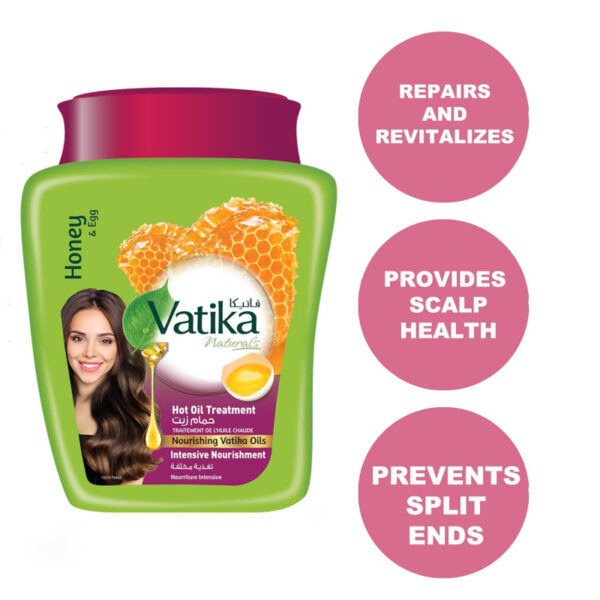 Vatika Hot Oil Treatment Nourishment, Deep Hydration, and Transformation for Dry, Damaged, and Thick Hair, Enriching Care for Vibrant Hair, Infused with Honey & Egg Goodness 500gm Intensive Nourishment (Set of 3)