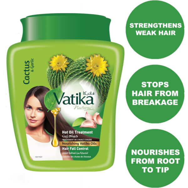 Vatika Hot Oil Treatment Hair Fall Control, Hammam Zaith With Cactus, for Breaking, Falling & Weak Hair, 1KG (Set of 3)