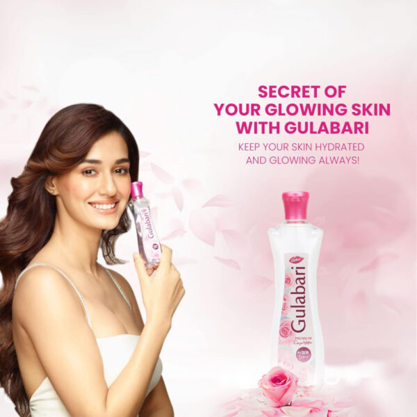 Dabur Gulabari Rose Water With No Paraben, Cleanses, Hydrates & Moisturises Skin, Balances & Restores Skin's pH Levels, For All Skin Types 250ml (Set of 6)
