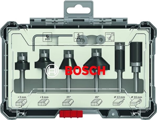 Bosch Router Bits Edging Set 8mm 6 Pcs 2607017468