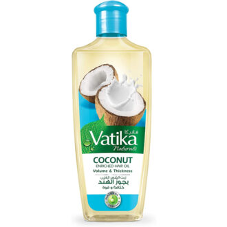 Dabur Vatika Naturals Enriched Hair Oil - Natural Moisturizing, Strengthening and Hair Oil for Healthy Scalp, Nourishing Hair Oil for Soft, Manageable, Smooth and Silky Hair From Root to Tip (Coconut) 200ml Set of 6