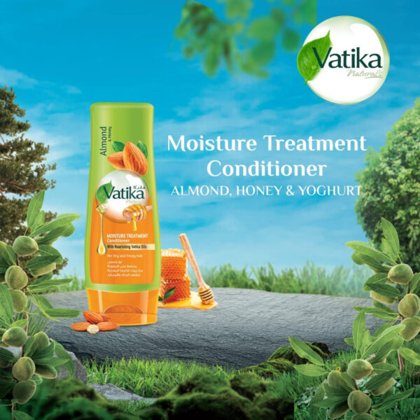 Vatika Conditioner Moisture Treatment, Enriched with Almond & Honey, Deep Nourishment, for Dry and Frizzy Hair 200ml (Set of 3)