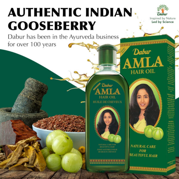 Dabur Amla Hair Oil for Healthy Hair and Moisturized Scalp, Indian Hair Oil for Men and Women 200ml (Set of 6)