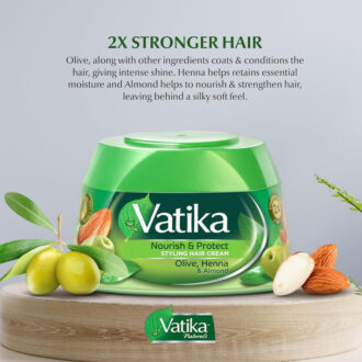 Vatika Hair Cream Nourshing & Protect, Natural Moisturizing Hair Cream for Men and Women with All Hair Types, Scalp Hydrating Moisturizer 210ml (Set of 6)