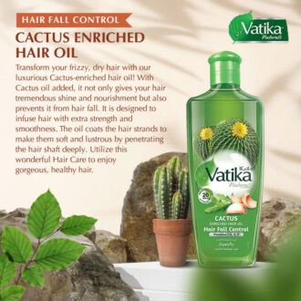 Dabur Cactus Hair Oil Natural Moisturizing, Strengthening & Hair Oil Serum for Healthy Scalp, Nourishing Hair Oil for Soft, Manageable, Smooth & Silky Hair, 200ml (Set of 6)
