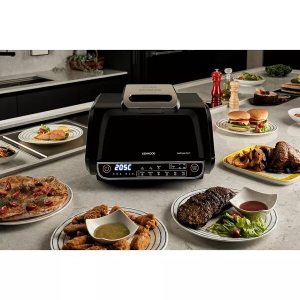 Kenwood Airfryer 8l Digital Touch Screen 4 in 1 Fry, Grill, Roast and Bake 1700w Ghf40.000bk4 Grill Levels, 8 Preset Functions - Grill, Air Crisp, Roast, Bake, Pizza, Reheat, Dehydrate & Manual Function