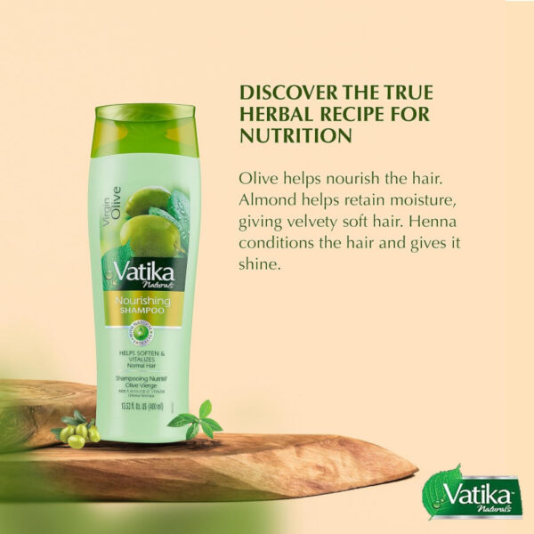 Vatika Shampoo Nourish and Protect, Rejuvenate Hair, Strengthening & Moisturizing Hair Cleanser for Curly Hair, Damaged Hair, All Hair Types 400ml with FREE CONDITIONER 200ml