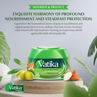 Vatika Hair Cream Nourshing & Protect, Natural Moisturizing Hair Cream for Men and Women with All Hair Types, Scalp Hydrating Moisturizer 210ml (Set of 6)