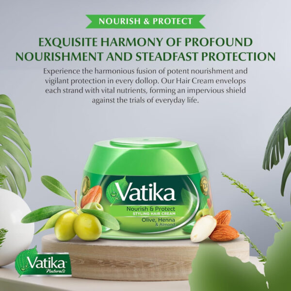 Vatika Hair Cream Nourshing & Protect, Natural Moisturizing Hair Cream for Men and Women with All Hair Types, Scalp Hydrating Moisturizer 210ml (Set of 6)