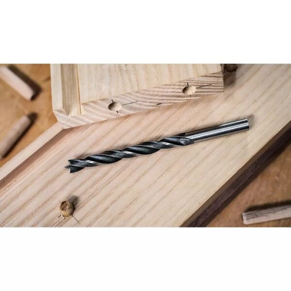 Bosch Brad Point Wood Drill Bit Set (for Soft- and Hardwood, Ø 3-10 mm, Accessories Drill Driver and Drill Stand (Pack of 10Sets) 2607017034