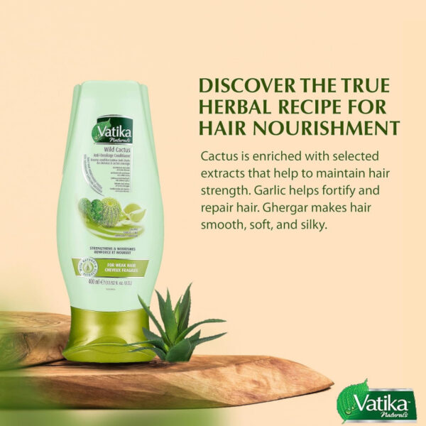Vatika Conditioner Hair Fall Control, Natural Moisturizing Hair Conditioner for Women, All Hair Types, Scalp Hydrating Moisturizer, 200ml Wild Cactus (Set of 3)