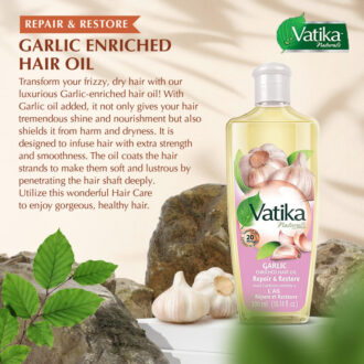 Dabur Garlic Hair Oil Natural Moisturizing, Strengthening & Hair Oil Serum for Healthy Scalp, Nourishing Hair Oil for Soft, Manageable, Smooth & Silky Hair 200ml (Set of 6)