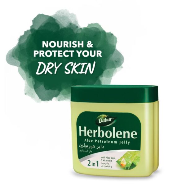 Dabur Herbolene Petroleum Jelly Enriched with Aloe Vera and Vitamin E for Dry and Rough Skin 225ml (Set of 3)