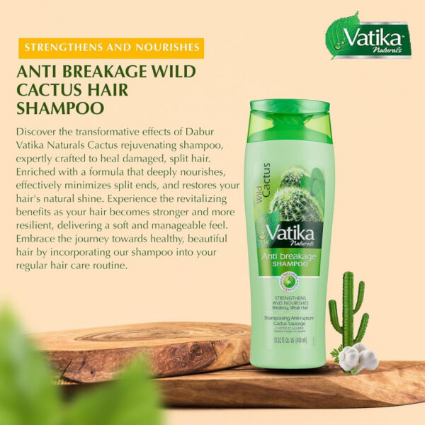 Vatika Shampoo Nourish and Rejuvenate Hair, Strengthening & Moisturizing Hair Cleanser for Curly Hair, Damaged Hair, All Hair Types 200ml