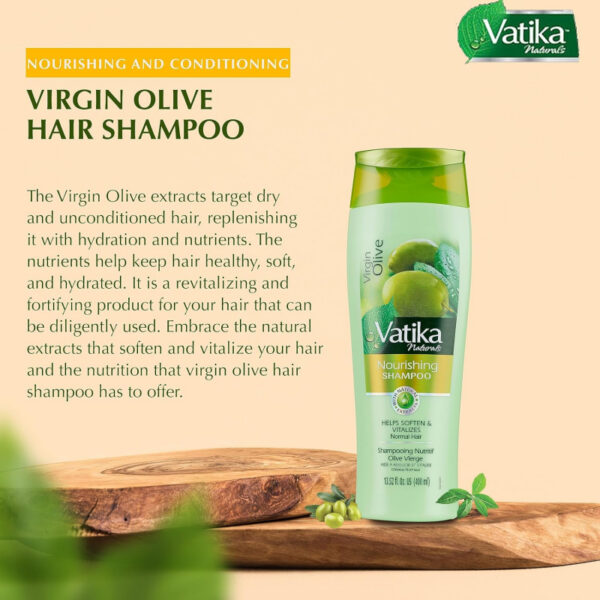 Vatika Shampoo Nourish and Protect, Rejuvenate Hair, Strengthening & Moisturizing Hair Cleanser for Curly Hair, Damaged Hair, All Hair Types 400ml with FREE CONDITIONER 200ml