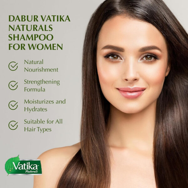 Vatika Shampoo Nourish and Protect, Rejuvenate Hair, Strengthening & Moisturizing Hair Cleanser for Curly Hair, Damaged Hair, All Hair Types 400ml with FREE CONDITIONER 200ml
