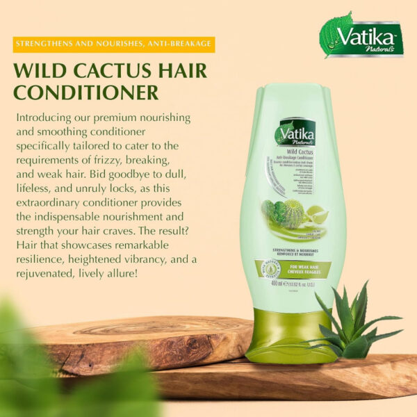 Vatika Conditioner Hair Fall Control, Natural Moisturizing Hair Conditioner for Women, All Hair Types, Scalp Hydrating Moisturizer, 200ml Wild Cactus (Set of 3)