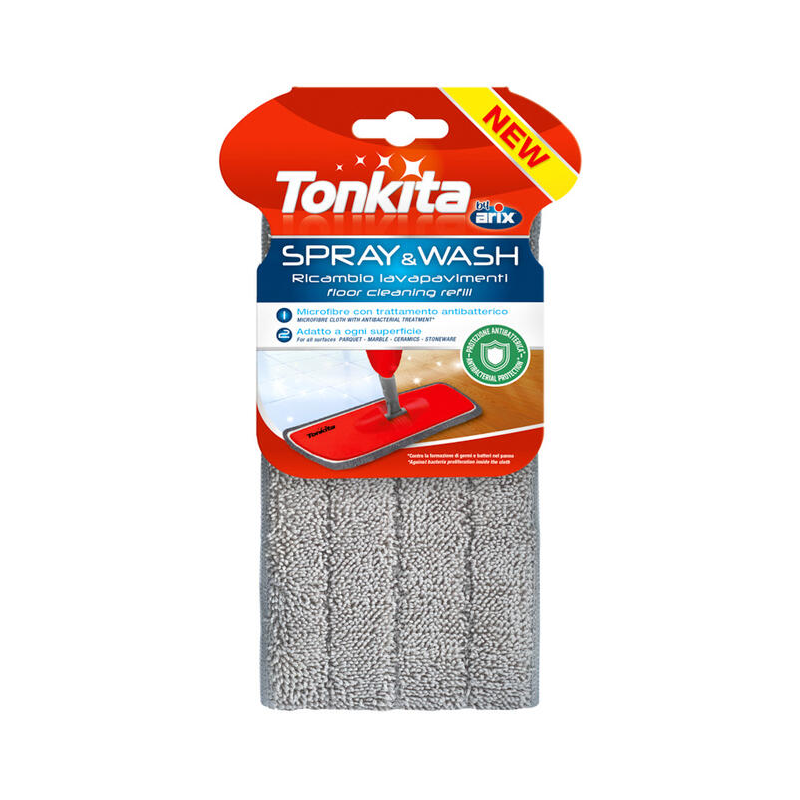 Tonkita Spray & Wash Mop Refill, Antibacterial and Easy to Clean, Microfiber Cloth TK781R Set of 2