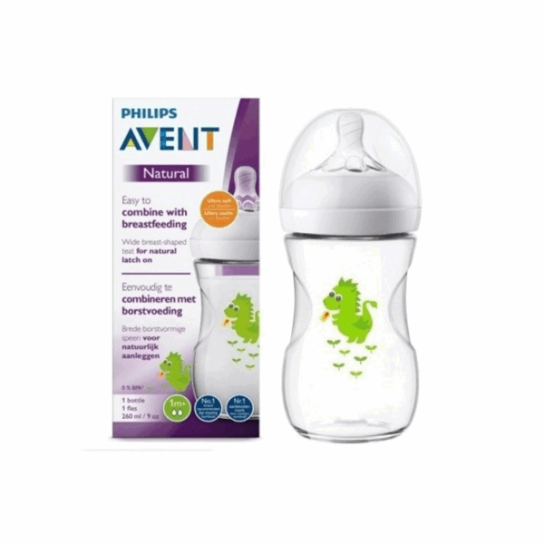 Philips Avent Bottle Natural Dragon 260ml/9oz 2 Holes 1m+ 070/24