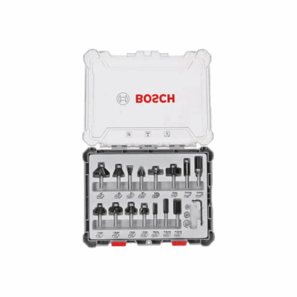 Bosch Mixed Router Bits Set 8mm 15 Pcs 2607017472