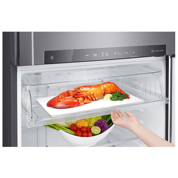 LG Refrigerator 509L Double Door with Water Dispenser, HygieneFresh, Linear & DoorCooling Technology, ThinQ Silver GN-F702HLHU