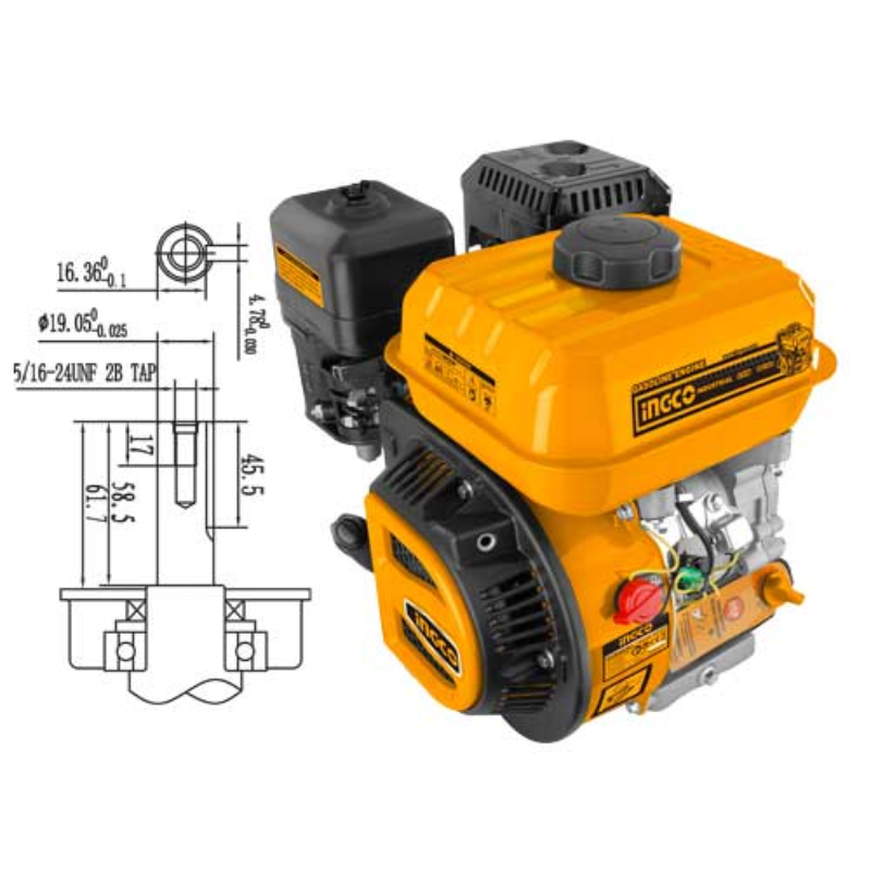 Ingco Petrol Engine 6.5HP GEN1682
