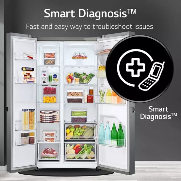 LG Refrigerator 664 LTR, Side by Side, Premium Black GC - B257KQJW